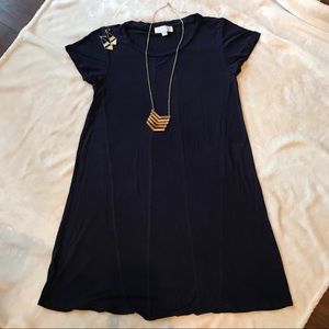Navy knit dress